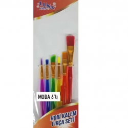 Mey İthalat® Luna Moda Hobi Kalem Fırça Seti 6 Parça