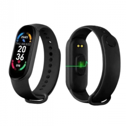Mey İthalat® M6 Akıllı Bileklik Siyah Adımsayar Spor Takibi Android ve İOS Uyumlu