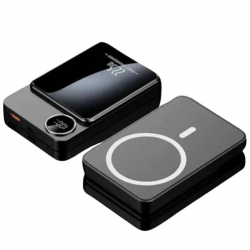 Mey İthalat® Magsafe Powerbank 10.000 mAh 22.5 Watt Hızlı Şarj Göstergeli Kablosuz Taşınabilir Şarj