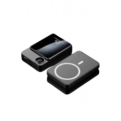 Mey İthalat® Magsafe Powerbank 10.000 mAh 22.5 Watt Hızlı Şarj Göstergeli Kablosuz Taşınabilir Şarj