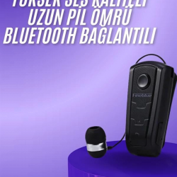 Mey İthalat® Makaralı Bluetooth Kulakiçi Yaka Kulaklığı Kablosuz Kulaklık