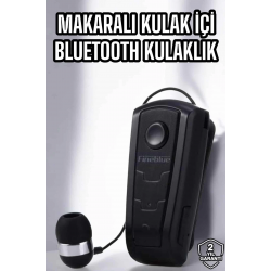 Mey İthalat® Makaralı Bluetooth Kulaklık Çağrı Cevaplama Kablolu Uzun Pil Ömrü