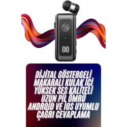 Mey İthalat® Makaralı Bluetooth Kulaklık Telefon Uyumlu Makaralı TF Kart Girişli Güç Göstergeli