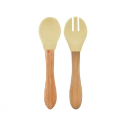 Mey İthalat®   Mama Kaşığı ve Çatal Seti Mellow Yellow