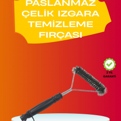 Mey İthalat® Mangal Izgara Temizleme Fırçası Pas Tutmaz Çelik Telli