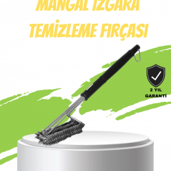 Mey İthalat® Mangal Izgara Temizleme Fırçası Paslanmaz Çelik Telli Uzun Saplı