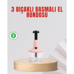 Mey İthalat® Manuel Mutfak Rondosu Keskin Bıçaklı Geniş Hazneli