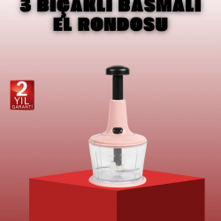 Mey İthalat® Manuel Sebze Rondosu Pratik Bas Kes Doğrayıcı