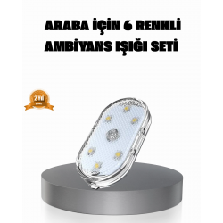 Mey İthalat® Manyetik Araba İçi Ambiyans LED Işık Seti – Kolay Montajlı ve Kablolara Gerek Yok