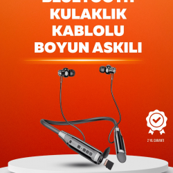 Mey İthalat® Manyetik Başlıklı Bluetooth Kulaklık – 120 Saat Şarjlı, Konforlu Tasarım
