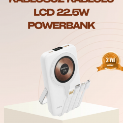 Mey İthalat® Manyetik Kablosuz Powerbank 22.5W Hızlı Şarj LCD Ekranlı