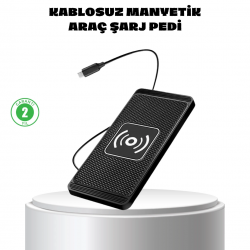 Mey İthalat® Manyetik Kablosuz Şarj Pedi 15W Hızlı Şarj Kaymaz Silikon Qi Destekli