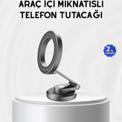 Mey İthalat® Manyetik Katlanabilir Araç Telefon Tutucu – MagSafe Uyumlu, 360° Ayarlanabilir, Güçlü Mıknatıs