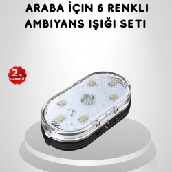 Mey İthalat® Manyetik Montajlı Araba İçi Ambiyans Işıkları – Kablosuz ve Şık Tasarım