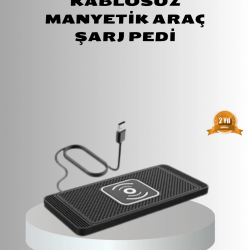 Mey İthalat® Manyetik Şarj Pedi 7.5W 10W 15W Hızlı Şarj Kaymaz Tabanlı