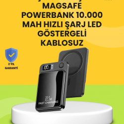 Mey İthalat® Manyetik ve Hızlı Kablosuz Şarj Güç Bankası Powerbank