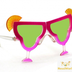 Mey İthalat® Margarita Bardak Şeklinde Parti Gözlüğü Pembe 16x8 cm