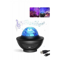 Mey İthalat® Masa ve Gece Lambası Renkli Projektör Işıklı Disko Topu Bluetooth Hoparlör