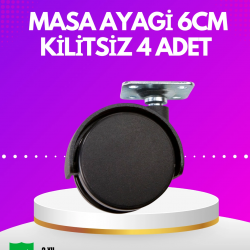 Mey İthalat® Masa ve Koltuk İçin Kilitsiz Tekerlek Seti 6 cm