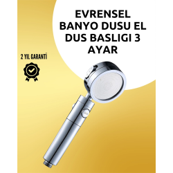 Mey İthalat® Masaj ve Yağmur Modlu Çok İşlevli Paslanmaz Çelik Duş Başlığı