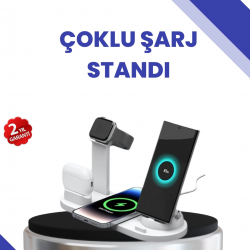 Mey İthalat® Masaüstü Düzenleyici 4’ü 1 Arada Kablosuz Şarj Aksesuarı