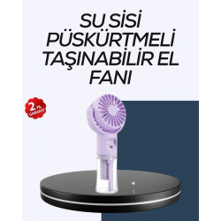 Mey İthalat® Masaüstü ve Elde Kullanıma Uygun Su Buharlı Şarjlı Fan