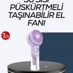 Mey İthalat® Masaüstü ve Elde Kullanıma Uygun Su Buharlı Şarjlı Fan