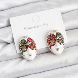 Mey İthalat® Maske Model Pirinç Kadın Küpe