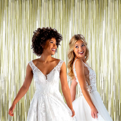 Mey İthalat® Mat Altın Püsküllü Kapı Perdesi - Parti, Bekarlığa Veda, Doğum Günü 1x2 m