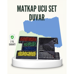 Mey İthalat® Matkap Ucu Seti 24 Parça Organizer Kutulu Ahşap Metal Beton Uyumlu