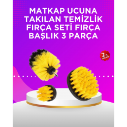 Mey İthalat® Matkap Ucu Temizlik Fırçası Seti Banyo Fayans Zemin İçin