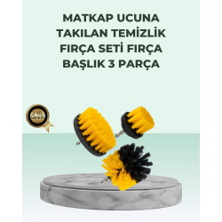 Mey İthalat® Matkap Uyumlu Temizlik Fırçası Seti 3’lü Çok Amaçlı