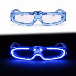 Mey İthalat® Mavi LED Işıklı Parti Gözlüğü 3 Modlu – Gece Eğlence Gözlüğü