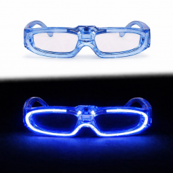 Mey İthalat® Mavi LED Işıklı Parti Gözlüğü 3 Modlu – Glow & Gece Eğlence Gözlüğü