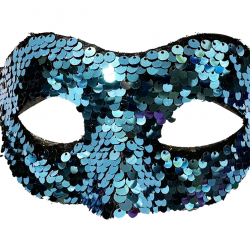 Mey İthalat® Mavi Renk Payetli Pullu Parti Maskesi Balo Venedik