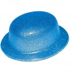 Mey İthalat® Mavi Renk Simli Melon Yuvarlak Parti Şapkası 24x26 cm