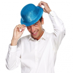 Mey İthalat® Mavi Renk Simli Melon Yuvarlak Parti Şapkası 24x26 cm