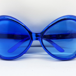 Mey İthalat® Mavi Renk Yeşilçam Nostalji 80li Yıllar 90lı Yıllar Parti Gözlüğü 7x16 cm