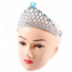 Mey İthalat® Mavi Kalpli Gümüş Renk Kraliçe Tacı PrensesTacı