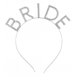 Mey İthalat® Mega Boy Kristal Taşlı Gümüş Bride Taç Gelin Tacı 20X21 cm