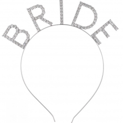 Mey İthalat® Mega Boy Kristal Taşlı Gümüş Bride Taç Gelin Tacı 20X21 cm