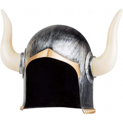 Mey İthalat® Mega Boynuzlu Viking Ivar Kaskı Eskitilmiş Desen Gümüş Renk