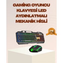 Mey İthalat® Mekanik LED Gaming Klavye Mouse Seti – Yüksek Tepki ve Ergonomi