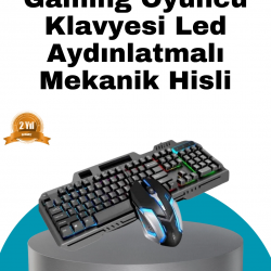 Mey İthalat® Mekanik Oyuncu Seti – LED Işıklandırma ve Ergonomik Mouse