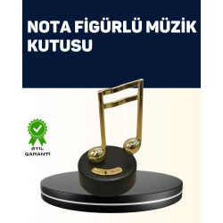 Mey İthalat® Melodious Music Altın Nota Figürlü Müzik Kutusu