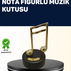 Mey İthalat® Melodious Music Altın Nota Figürlü Müzik Kutusu