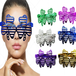 Mey İthalat® Metalize Ekstra Parlak Yaprak Panjur Parti Gözlüğü 6 Renk 6 Adet