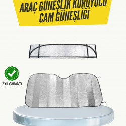 Mey İthalat® Metalize Reflektörlü Katlanabilir Araç Güneşliği – Yüksek Performanslı Isı ve UV Koruması