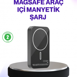 Mey İthalat® Mıknatıslı MagSafe Uyumlu Araç Tutucu Kablosuz Şarj Destekli