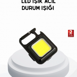 Mey İthalat® Mini 800 Lümen LED El Feneri – USB Şarjlı, 3 Kademeli Işık, Şişe Açacaklı Taşınabilir Tasarım